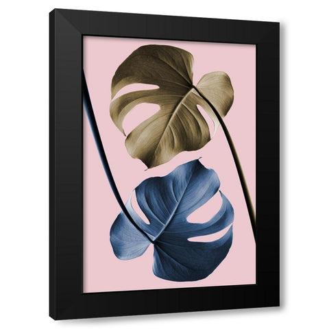 Monstera Pink 12 Black Modern Wood Framed Art Print by 1x Studio III