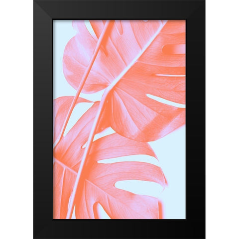 Monstera Orange 04 Black Modern Wood Framed Art Print by 1x Studio III