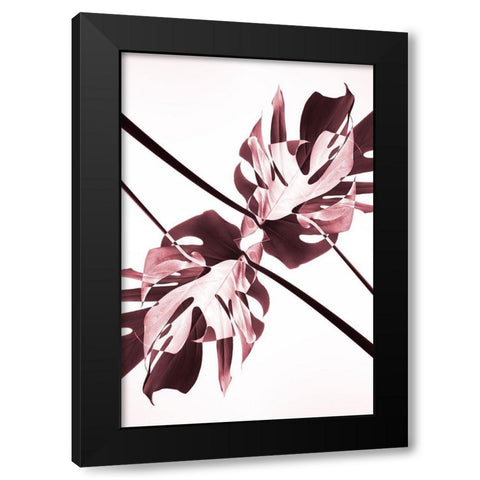 Monstera Kaleidoscope 02 Black Modern Wood Framed Art Print by 1x Studio III