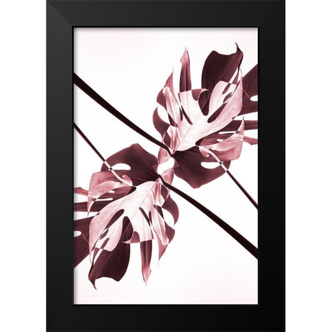 Monstera Kaleidoscope 02 Black Modern Wood Framed Art Print by 1x Studio III
