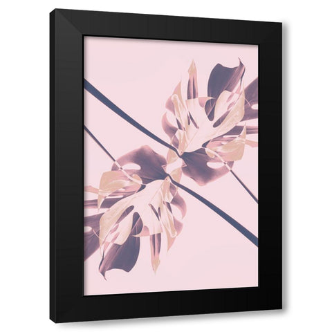 Monstera Kaleidoscope 07 Black Modern Wood Framed Art Print by 1x Studio III