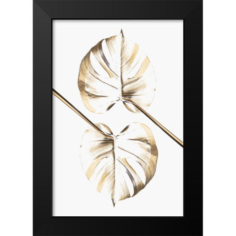 Monstera Gold 10 Black Modern Wood Framed Art Print by 1x Studio III