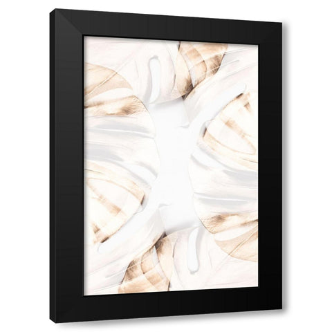 Monstera Gold 13 Black Modern Wood Framed Art Print with Double Matting by 1x Studio III