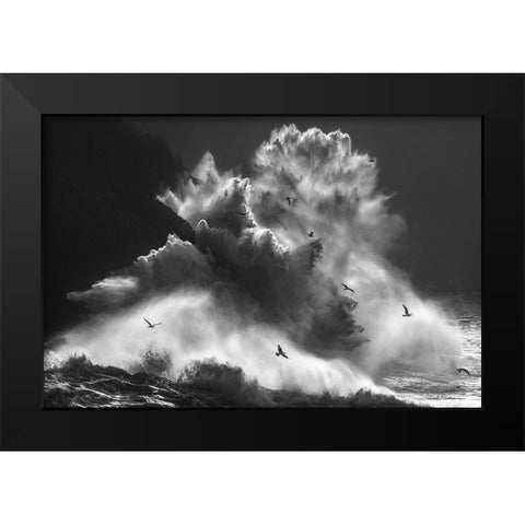 Birds In The Storm (Part 8) Black Modern Wood Framed Art Print by Lazzarotti, Paolo