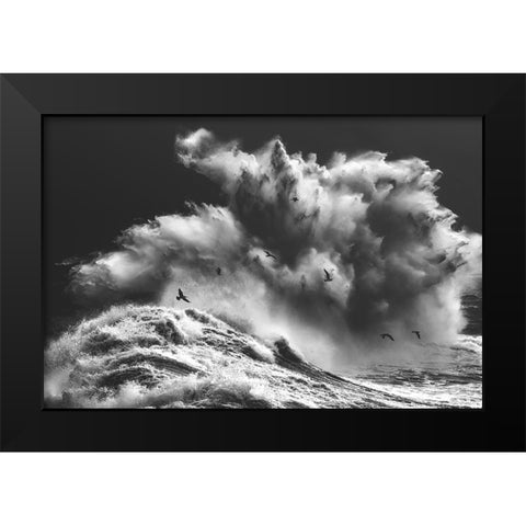 Birds In The Storm (Part 11) Black Modern Wood Framed Art Print by Lazzarotti, Paolo