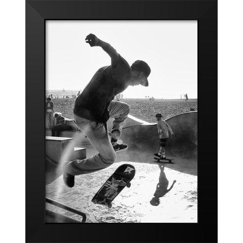 Skateboard Black Modern Wood Framed Art Print by Demoulin, Vincent