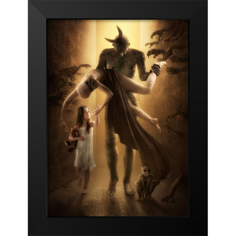 Sandman Black Modern Wood Framed Art Print by Kiciak, Christophe