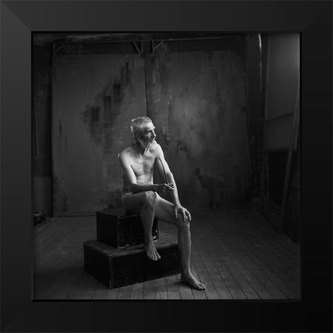 Nude Art Black Modern Wood Framed Art Print by Kalynsky