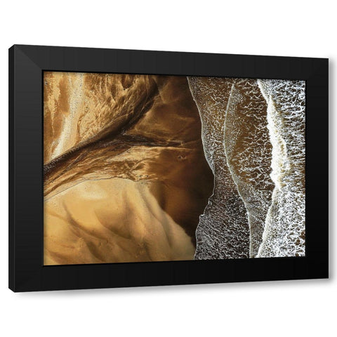 Soulou Beach Black Modern Wood Framed Art Print with Double Matting by Melesan, Serge