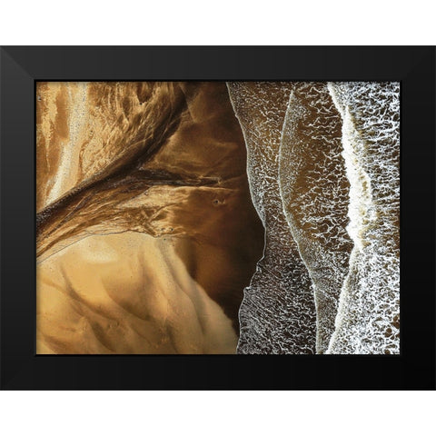 Soulou Beach Black Modern Wood Framed Art Print by Melesan, Serge