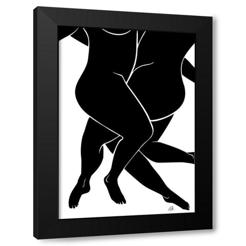 Lovers Black Black Modern Wood Framed Art Print with Double Matting by 1x Studio II