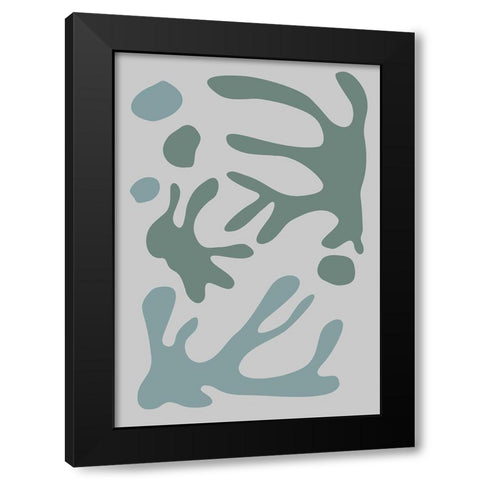 Seaweed Teal No 1 Black Modern Wood Framed Art Print by 1x Studio II