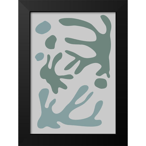 Seaweed Teal No 1 Black Modern Wood Framed Art Print by 1x Studio II
