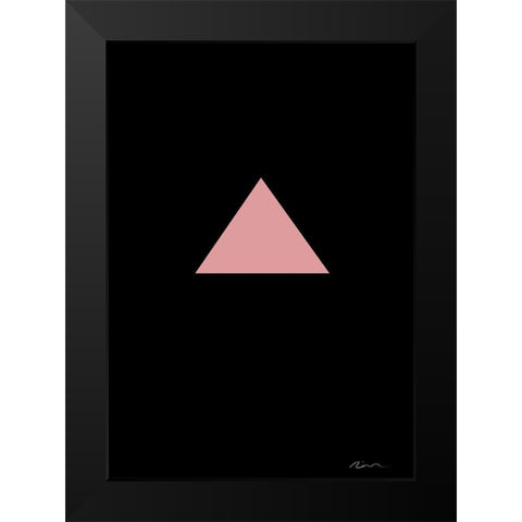 Pink Triangle Black Modern Wood Framed Art Print by 1x Studio II