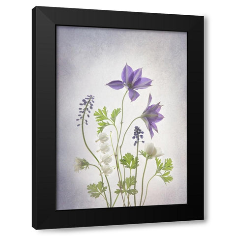 Spring Black Modern Wood Framed Art Print with Double Matting by L., Binbin