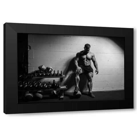 Bizon Black Modern Wood Framed Art Print by Sutula, Alexandr