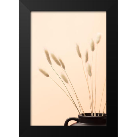 Bunny Grass Peach 01 Black Modern Wood Framed Art Print by 1x Studio III