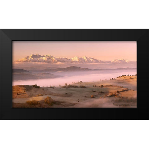 Fog Tatra Black Modern Wood Framed Art Print by Mierzejewski, Krzysztof