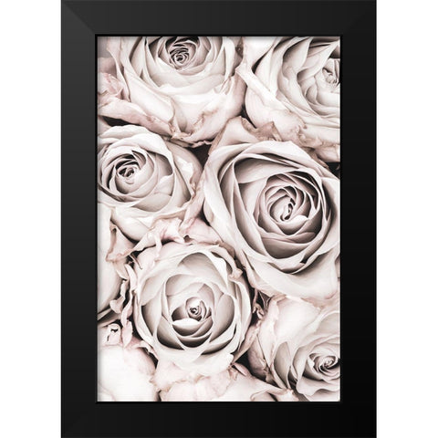 Grey Roses No 01 Black Modern Wood Framed Art Print by 1x Studio III