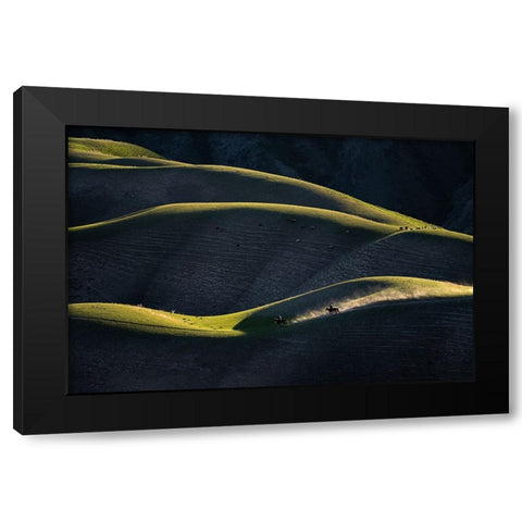 HerdsmanS Life Black Modern Wood Framed Art Print with Double Matting by Liao, Yuhan