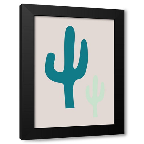 Cactus Beige Black Modern Wood Framed Art Print with Double Matting by 1x Studio II