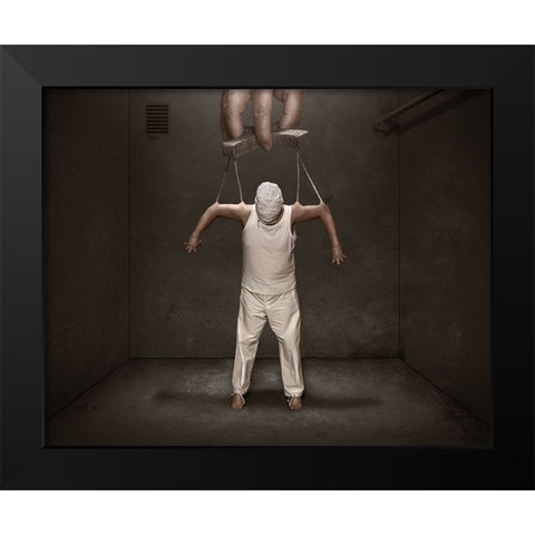 Puppet Master Black Modern Wood Framed Art Print by Damsten, Petri