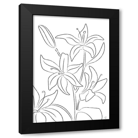 Lillies No 02 Black Modern Wood Framed Art Print by 1x Studio II