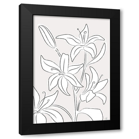 Lillies No 03 Black Modern Wood Framed Art Print by 1x Studio II