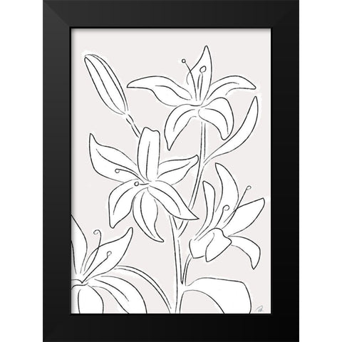 Lillies No 03 Black Modern Wood Framed Art Print by 1x Studio II