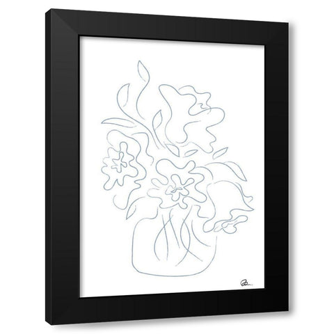 Flower Bouquet Sketch Black Modern Wood Framed Art Print by 1x Studio II