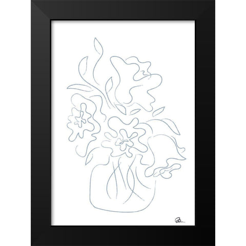 Flower Bouquet Sketch Black Modern Wood Framed Art Print by 1x Studio II