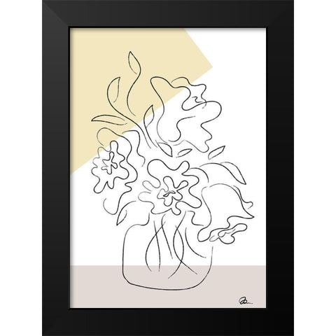 Flower Bouquet Modern Black Modern Wood Framed Art Print by 1x Studio II