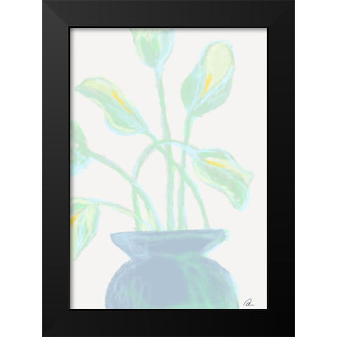 Flowers Mint Black Modern Wood Framed Art Print by 1x Studio II