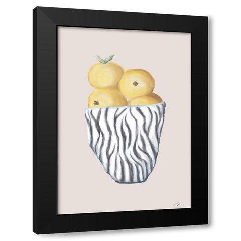 Zebra Bowl Black Modern Wood Framed Art Print with Double Matting by 1x Studio II