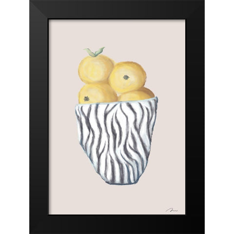 Zebra Bowl Black Modern Wood Framed Art Print by 1x Studio II