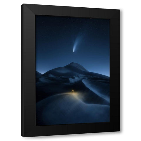 The Night The Comet Came Black Modern Wood Framed Art Print by Zao, Yanming