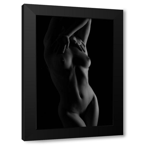 Body Language Black Modern Wood Framed Art Print with Double Matting by Franke, Ruth