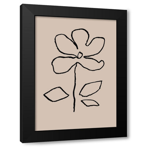 Oil Pastel Flower Black Black Modern Wood Framed Art Print by 1x Studio