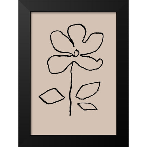 Oil Pastel Flower Black Black Modern Wood Framed Art Print by 1x Studio