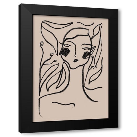 Gaia Black Black Modern Wood Framed Art Print by 1x Studio
