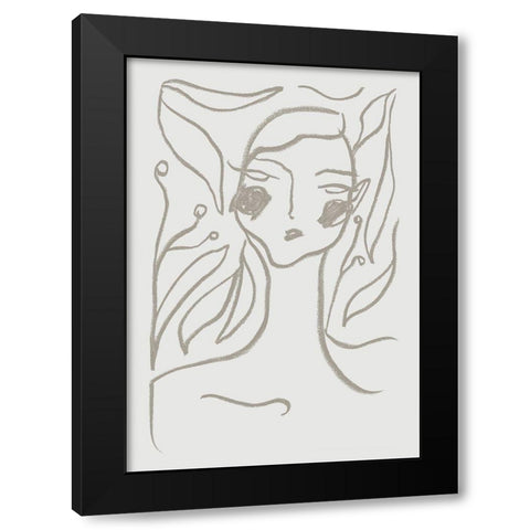 Gaia Green Black Modern Wood Framed Art Print by 1x Studio