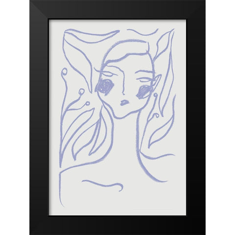 Gaia Lilac Black Modern Wood Framed Art Print by 1x Studio