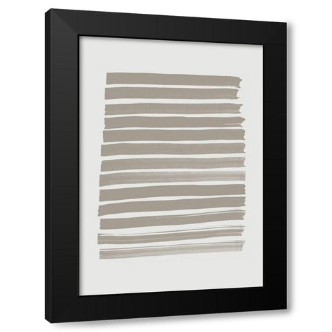 Green Strokes Black Modern Wood Framed Art Print with Double Matting by 1x Studio