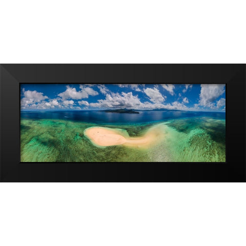 Aerial Panoramic View From Sazilac Black Modern Wood Framed Art Print by Gabriel, Barathieu