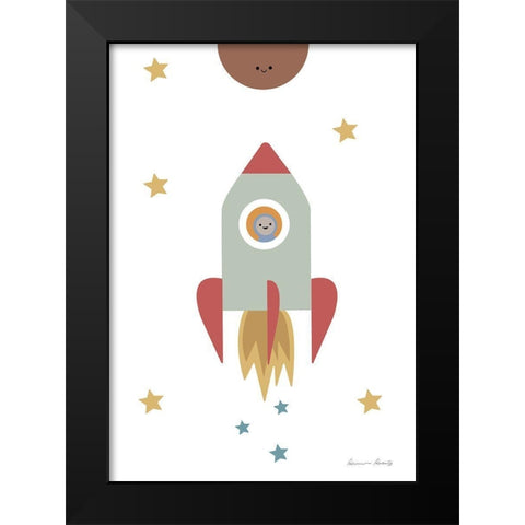Solar Rocket Black Modern Wood Framed Art Print by 1x Studio II