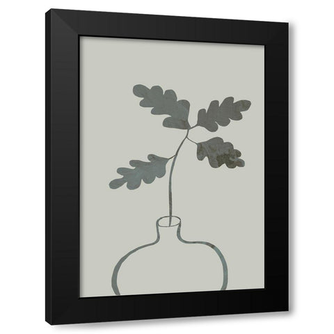 Green Oak Plant Black Modern Wood Framed Art Print with Double Matting by 1x Studio