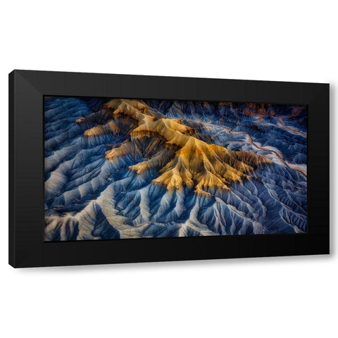 Badlands Black Modern Wood Framed Art Print by Zheng, Michael
