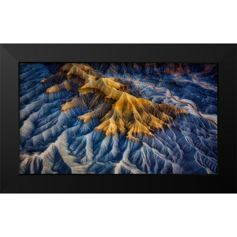 Badlands Black Modern Wood Framed Art Print by Zheng, Michael