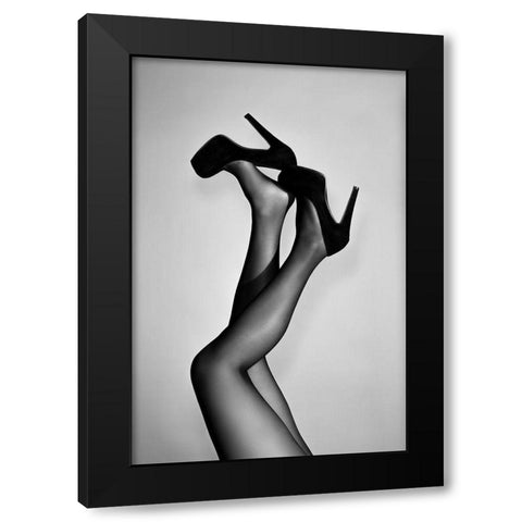 Velvet Pumps Black Modern Wood Framed Art Print by 1x Studio III