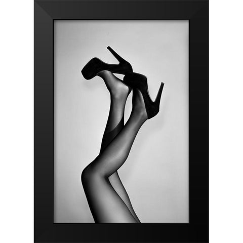 Velvet Pumps Black Modern Wood Framed Art Print by 1x Studio III